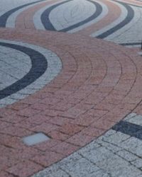 Изображение мытой комбинированной тротуарной бетонной плитки Polbruk Beganit