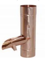 Изображение уловителя воды (ливнеприемник) медного для водосточной трубы водосточной системы Ekro